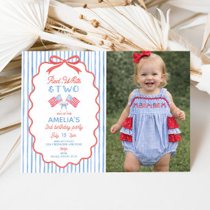 En All American Flickas 2-års födelsedagsinbjudan Inbjudningar