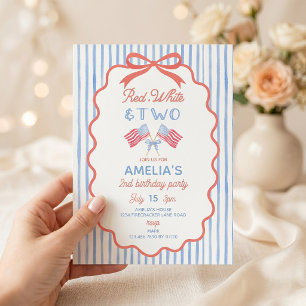 En All American Girl 2-års födelsedagsinbjudan Inbjudningar