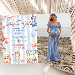 En All American Girl Baby Shower Party Inbjudan
