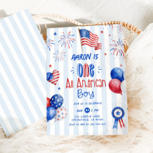 En All American Pojke 1-årsdag Inbjudningar