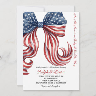 En All Amerikansk Bebis Patriotisk Bebis Shower Inbjudningar