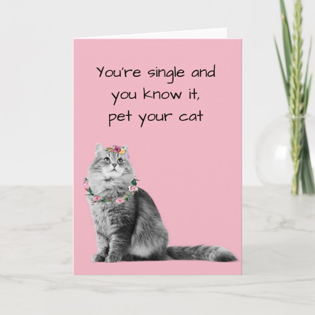 En Alla hjärtans dag, Cat Lover Funny Kort (Framsida)