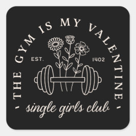 En Alla hjärtans dag roliga gym-flickor estetiska Fyrkantigt Klistermärke