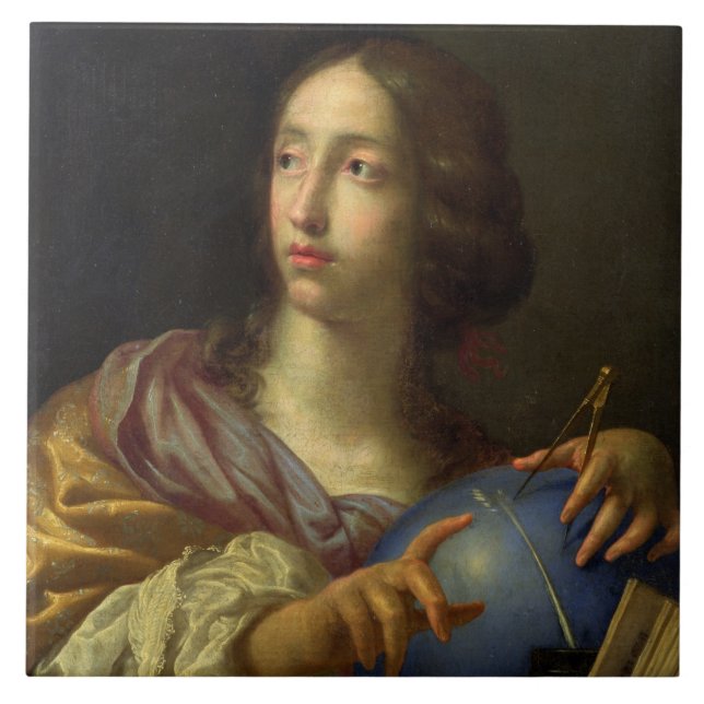 En allegori av astronomi kakelplatta (Framsidan)