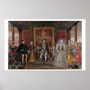 En allegori av den Tudor följden: Familjen av Poster