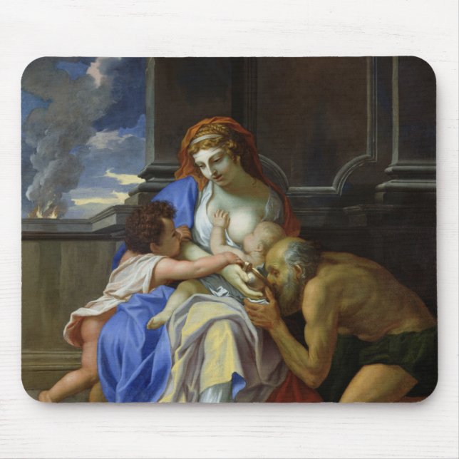 En allegori av välgörenhet, c.1642-48 musmatta (Framsidan)