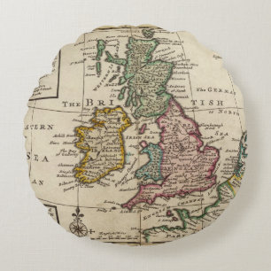 En allmän karta av Storbritannien och Irland Rund Kudde