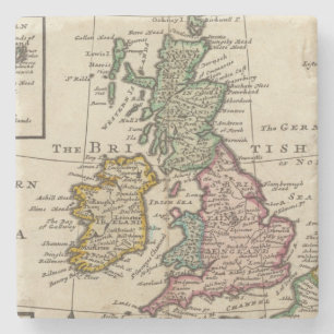 En allmän karta av Storbritannien och Irland Underlägg Sten