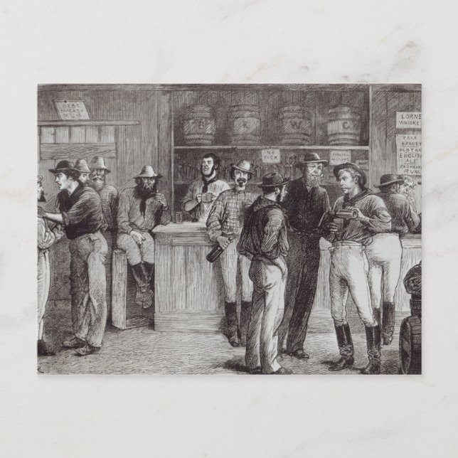 En allmän skrål, inuti en bushkrog, 1878 vykort (Framsida)