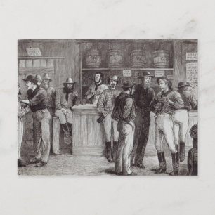 En allmän skrål, inuti en bushkrog, 1878 vykort