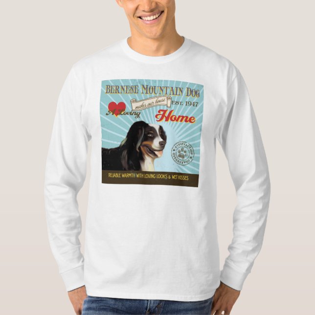 En älska Bernese berghund gör vårt hushem T Shirt (Framsida)