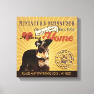En älska miniatyrSchnauzer gör vårt hushem Canvastryck