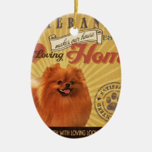 En älska Pomeranian gör vårt hushem Julgransprydnad Keramik