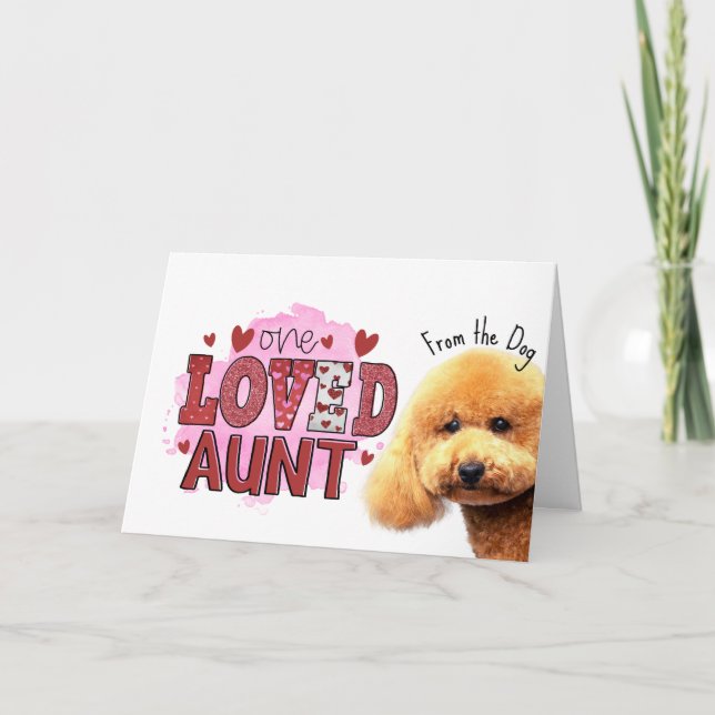 En älskad faster....Mors dagskort från hunden Helgkort (Framsida)