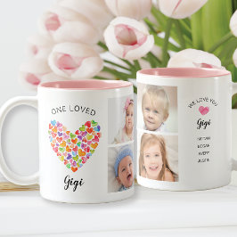 En älskad Gigi fyra fotokollage Två-Tonad Mugg
