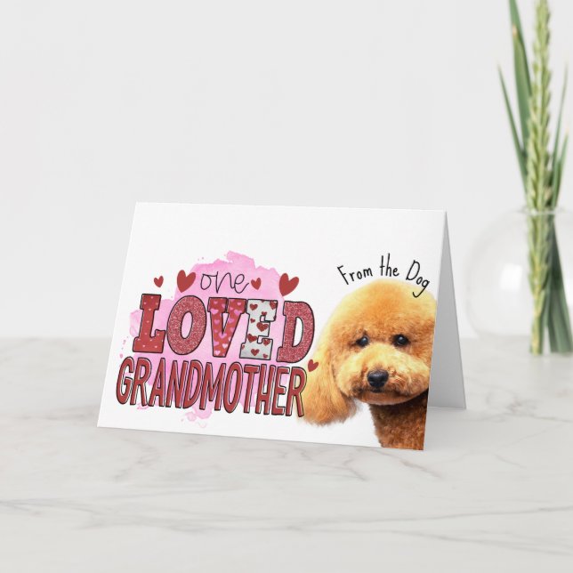 En älskad mormor....Mors dag från hunden Helgkort (Framsida)