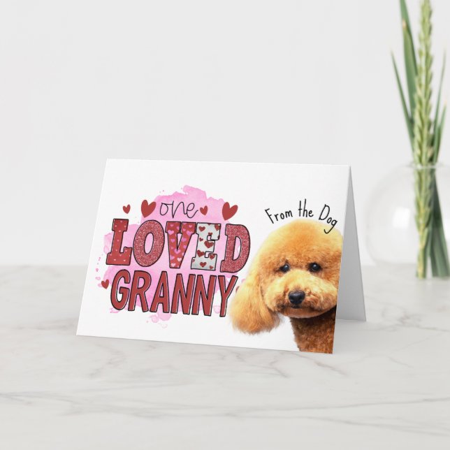En älskade Granny....Mors dag-kort från hund Helgkort (Framsida)