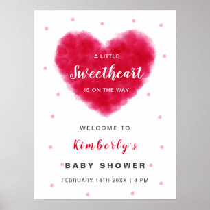 En älskling Alla hjärtans dag Baby Shower Välkomme Poster