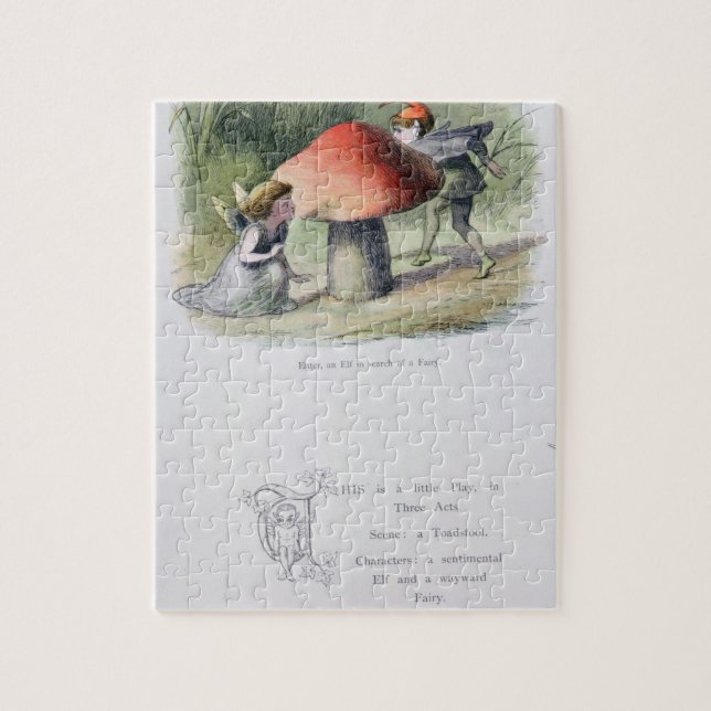 En älva i sökandet av en fe, illustration från 'in pussel (Vertikal)