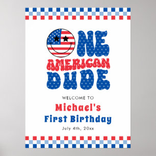 En amerikan 4:e juli första Födelsedagsfesten Poster