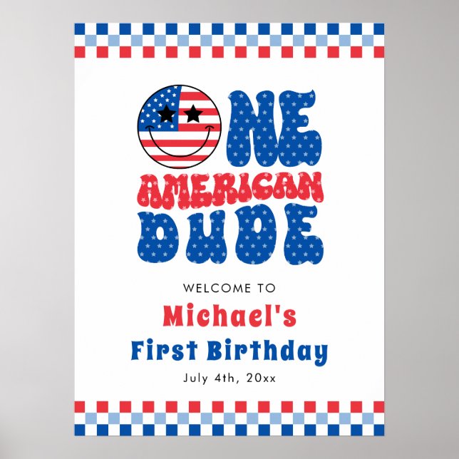 En amerikan 4:e juli första Födelsedagsfesten Poster (Framsidan)
