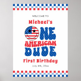 En amerikan 4:e juli första Födelsedagsfesten Poster