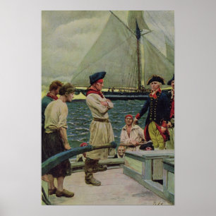 En amerikanPrivateer som tar en brittisk pris Poster