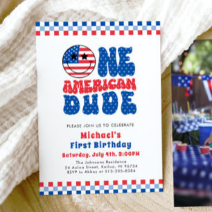 En amerikansk 4:e juli första födelsedag inbjudningar