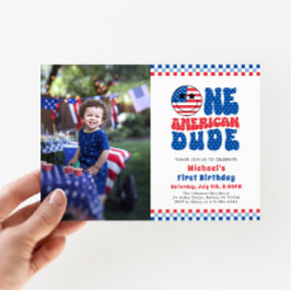 En amerikansk 4:e juli-fotot första födelsedagen inbjudningar