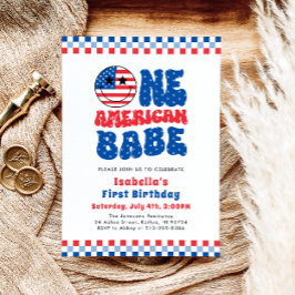 En amerikansk Babe 4:e juli första Födelsedagsfest Inbjudningar