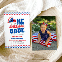 En amerikansk Babe 4:e juli första Födelsedagsfest Inbjudningar