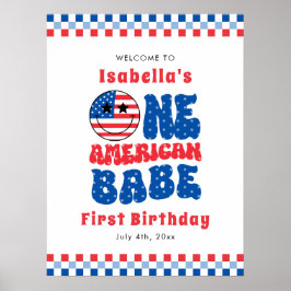 En amerikansk Babe 4:e juli första Födelsedagsfest Poster