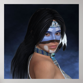 En amerikansk blå Porträtt Poster