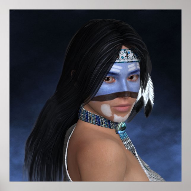 En amerikansk blå Porträtt Poster (Framsidan)