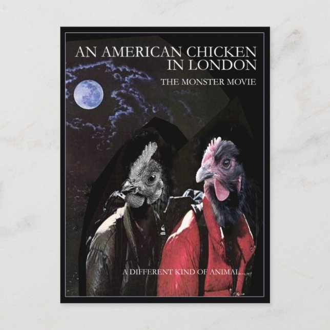 EN AMERIKANSK CHICKEN I LONDON VYKORT (Framsida)