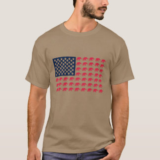 En amerikansk Flagga bestående av elefanter T Shirt