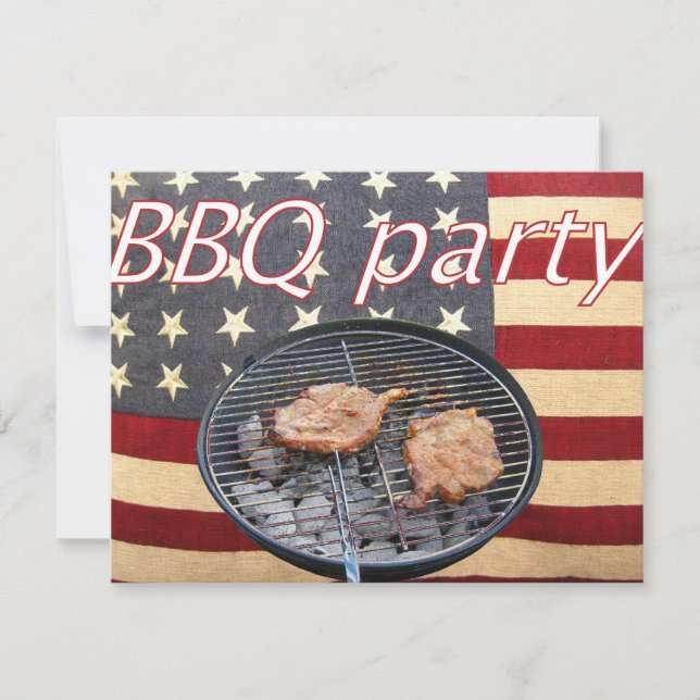 En amerikansk grillfest inbjudningar (Framsida)