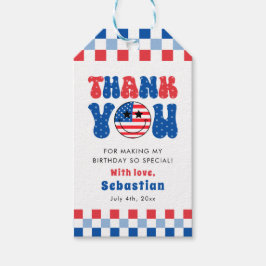 En Amerikansk Kille 4:e Juli Första Födelsedagen Presentetikett