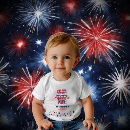 En Amerikansk Kille 4 Juli Röd Vit Blå Födelsedag T Shirt