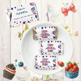 En amerikansk kille 4 juli Rött vitt blått födelse