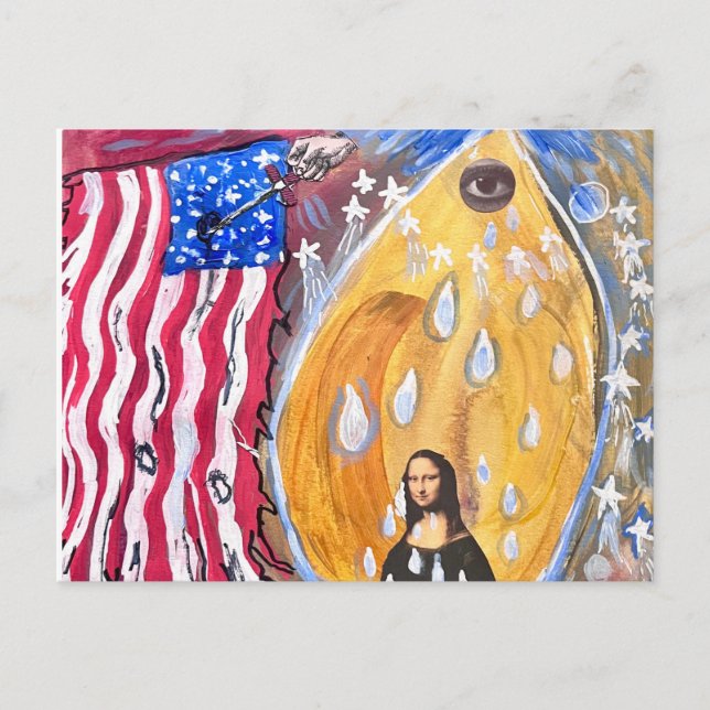 En amerikansk soldat. inbjudan vykort (Framsida)