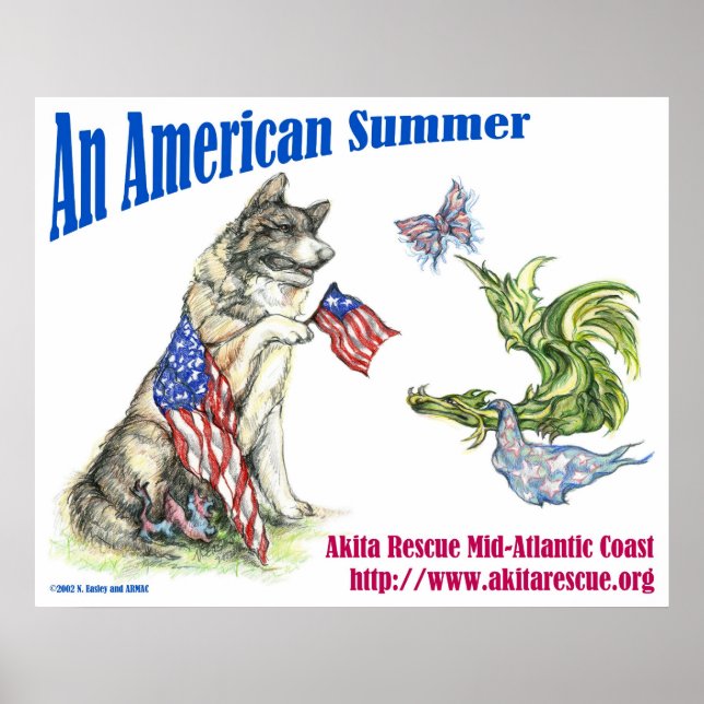 En amerikansk sommar (liggande) poster (Framsidan)