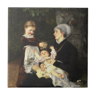 En Ammes Besøg - Bertha Wegmann Fine Art Kakelplatta