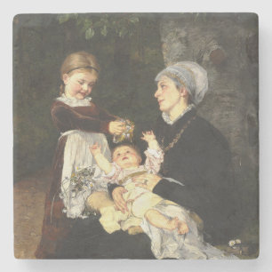 En Ammes Besøg - Bertha Wegmann Fine Art Stenunderlägg
