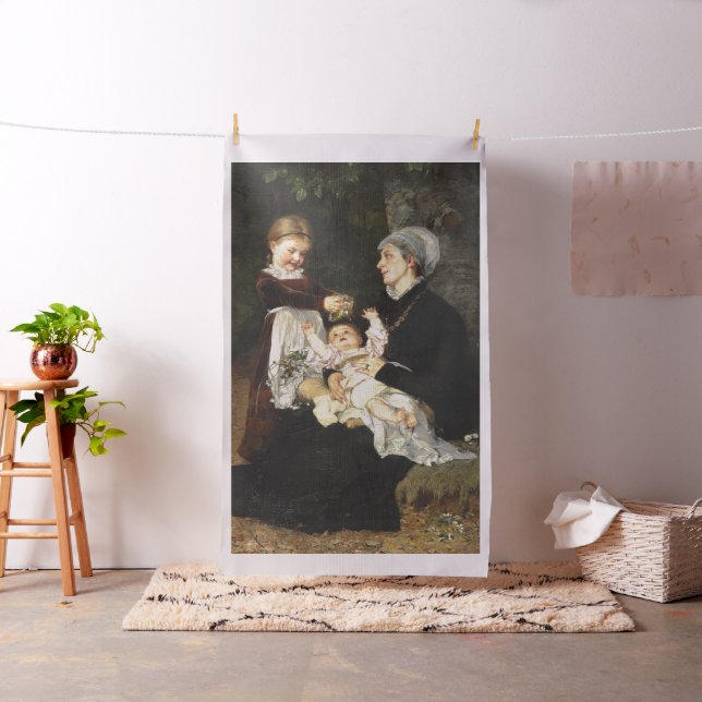 En Ammes Besøg - Bertha Wegmann Fine Art Tyg (In Situ)