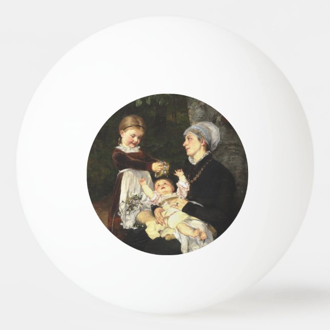 En Ammes Besøg - Bertha Wegmann Konstverk Pingisboll (Framsidan)