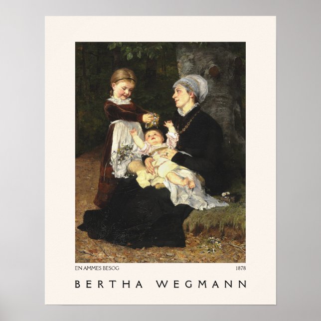 En Ammes Besøg Fine Art Bertha Wegmann Museum Poster (Framsidan)
