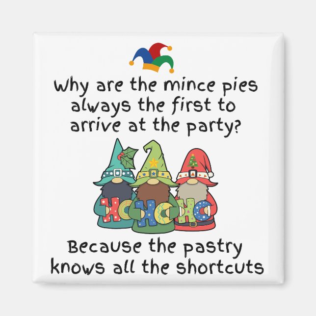 En Amusing Shortcut Mince Paj Joke Magnet (Framsidan)