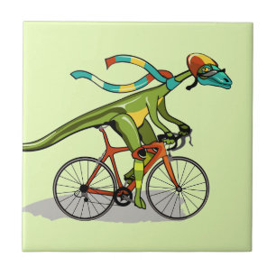 En Anabisetia Dinosaur Riding A Bicycle. Kakelplatta