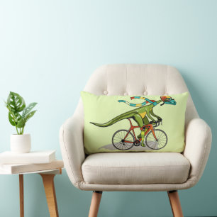 En Anabisetia Dinosaur Riding A Bicycle. Lumbarkudde